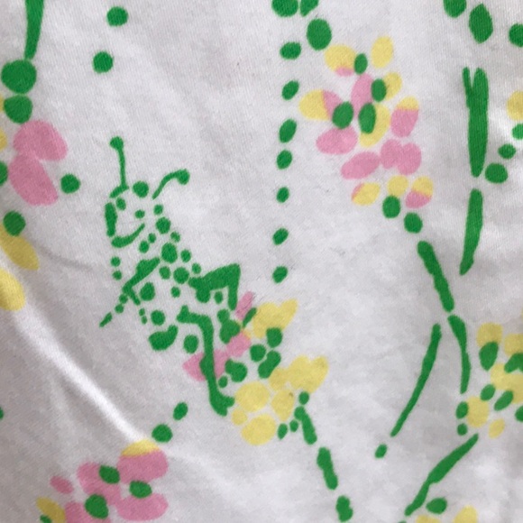 LILLY PULITZER VINTAGE GRASSHOPPERS AND HOLLYHOCKS - Picture 3 of 8